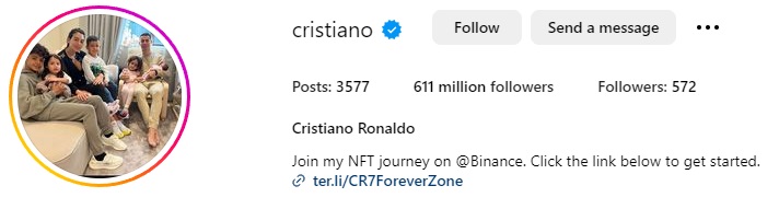 @cristiano - Instagram profile