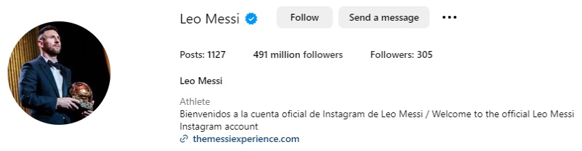 @leomessi - Instagram profile